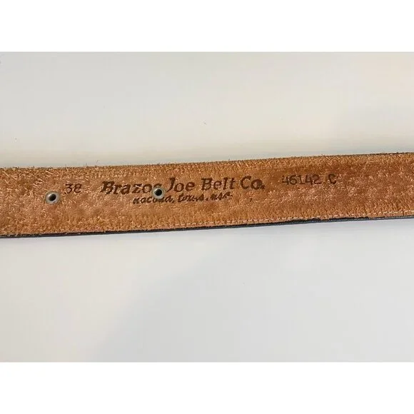 Vintage Brazos Joe Belt Co. Tooled Leather w/ Lion display picture 1